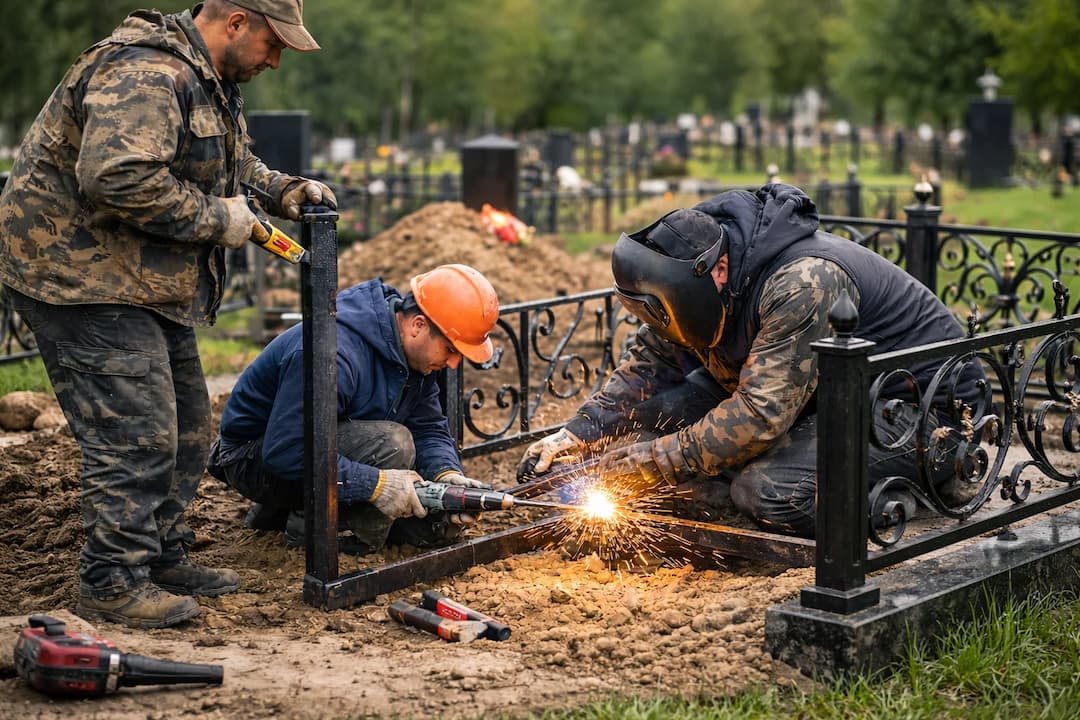 Металлические оградки на могилу
